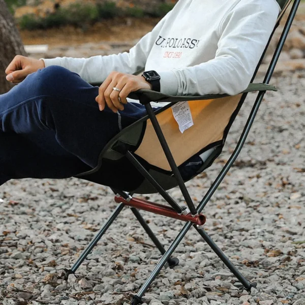 design aluminum alloy ultralight high back reclining outdoor foldable portable lightweight folding beach camping moon chair - Image 4