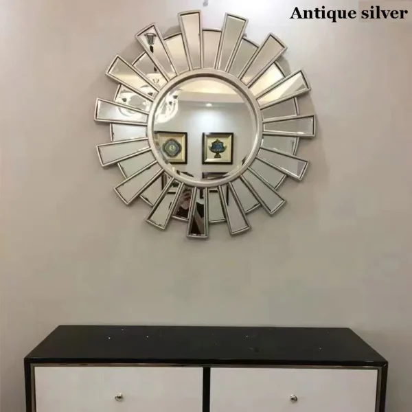65CM Simple style bathroom circle framed wall mirrors durable using generous decor natural color wall mirror for living room