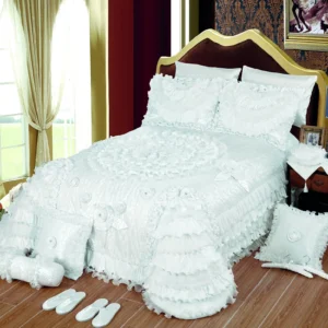 New Design Luxury Bedspread Set Silky Pillowcase Wedding Bedding Cover Home Goods Twin Size Bedding