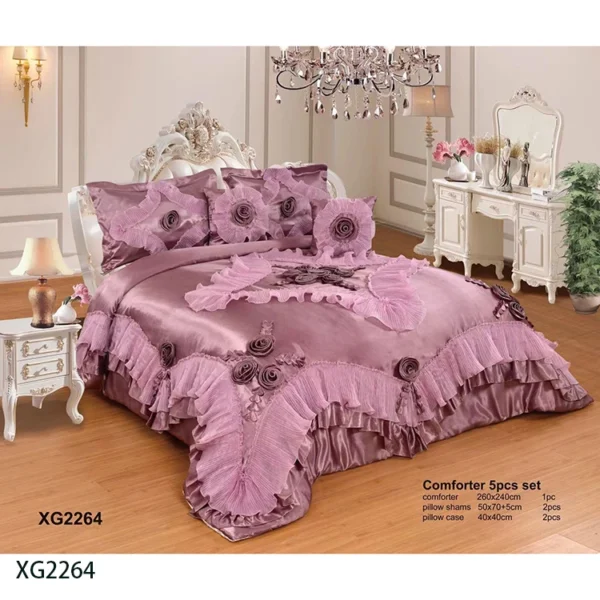 wedding king  size bedding comforter sets luxury cheap polyester new design made in china bedding set - Image 2
