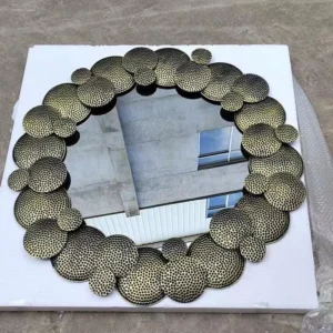 60CM Hot Saling Retro Light Luxury Decor Mirror Sofa Decoration Creative Stainless Steel Wall Mirror