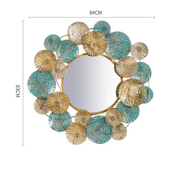 84cm factory price European round mirror living room lotus leaf frame wall hanging mirror porch sofa wall hanging decorate - Image 3