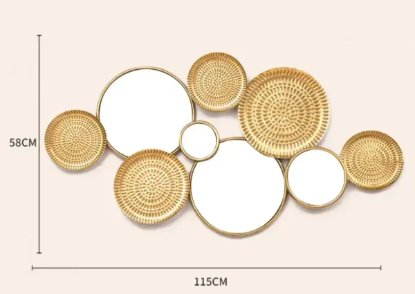 115*58cm Sales Light Luxury Style Sofa Background Metal Wall Hanging Mirror Gold Wall Mirror Decoration - Image 5