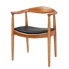 Modern American Kennedy armchair Office chair with PU leather cushion chaises de salle a manger en bois massif - Image 6