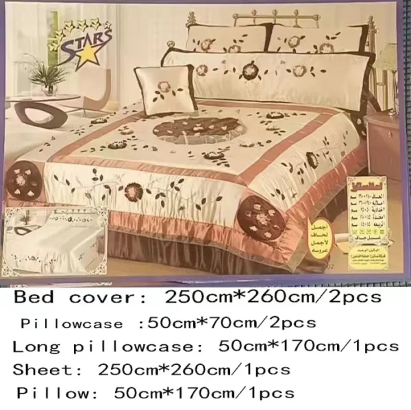 Hot sale Home wedding Embroidery Polyester Blend Lace Set Bedspread bed skirt home textiles >  bedding >  quilts - Image 5