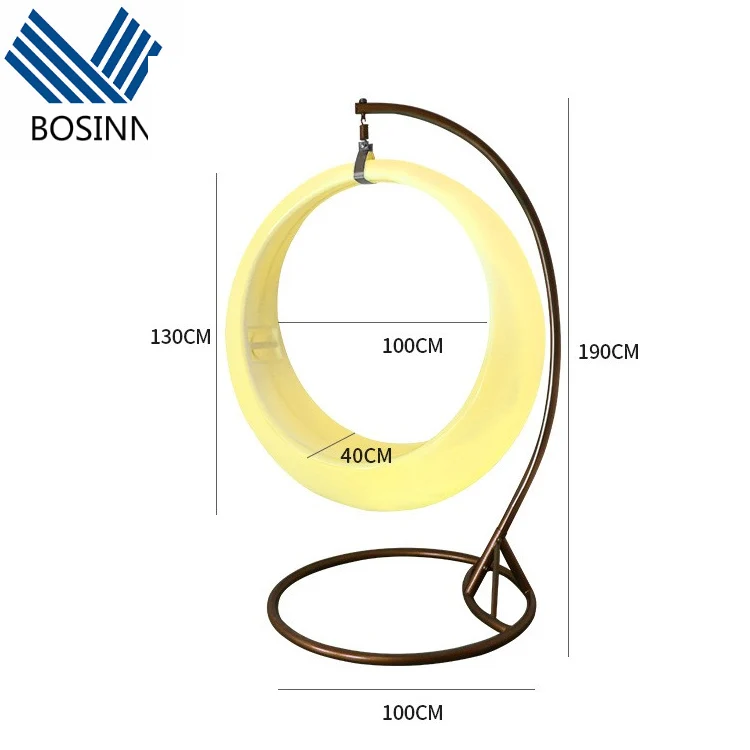 Illuminated Round Swing Ring Chair Seat Bar Ornaments Led Night Lamps RGBW Patio Swings Garden Mall Decorations - Image 3