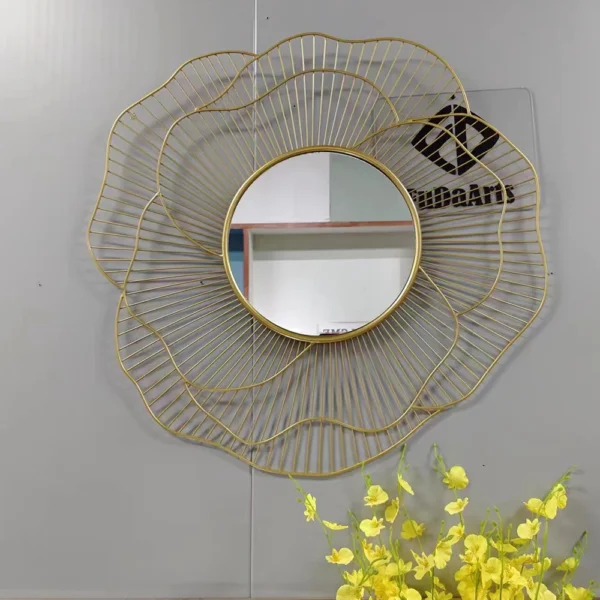 85x75cm big flower Hot Trend Iron Mirror Hanging Decorative Mirror large Wall Mirror Furniture With Eye-catching Design - Image 5