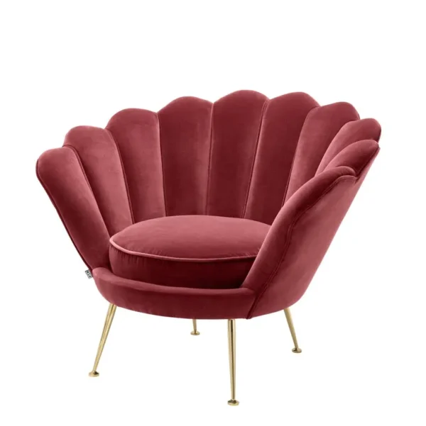 Modern design Upholstery Shell Sofa Chair Living Room leisure chair upholstered cushion Gold stainless Legs - Image 4