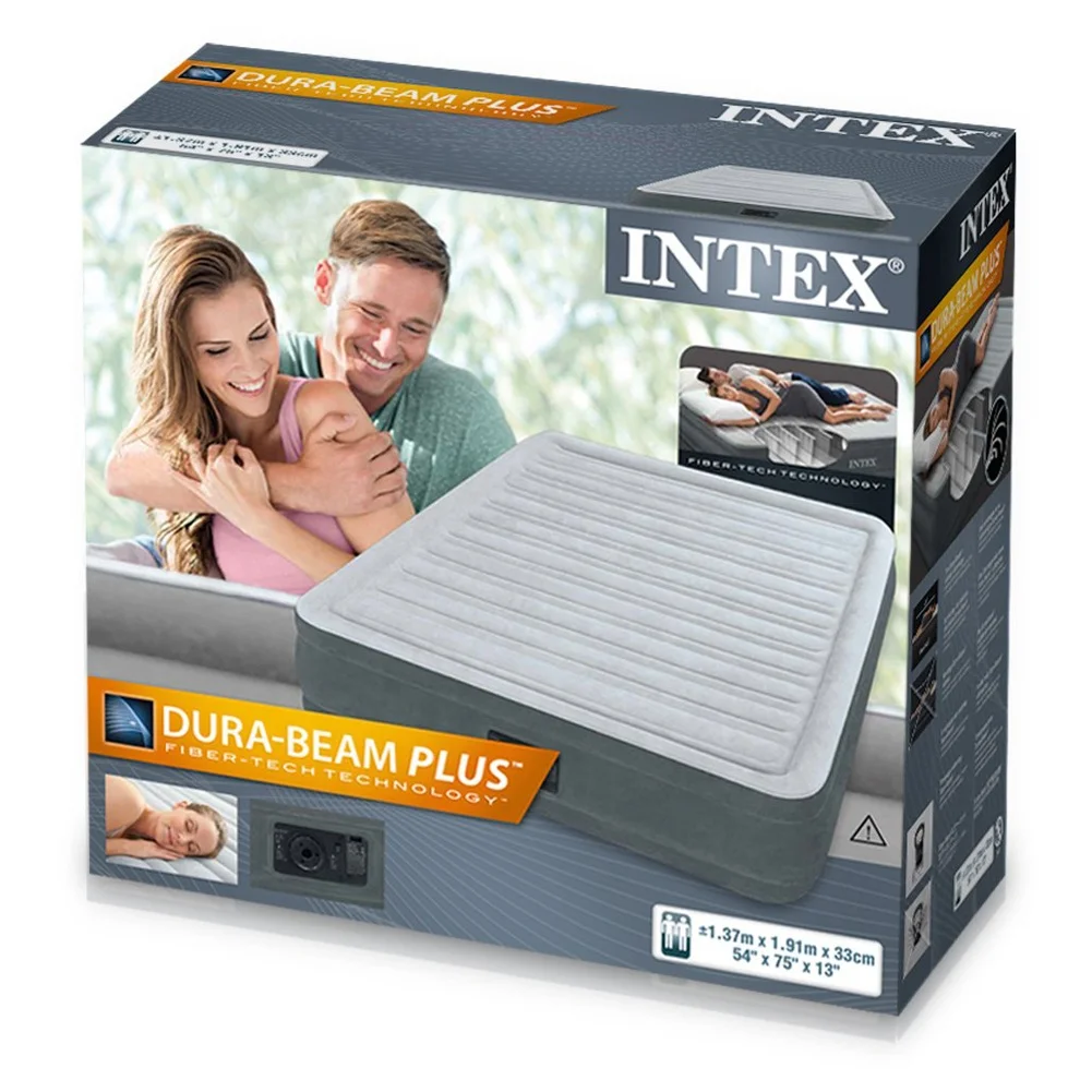 Intex 67768 Plush Elevated Air bed Series PVC Inflatable Air Mattress With Built-in Electric Pump - Image 4