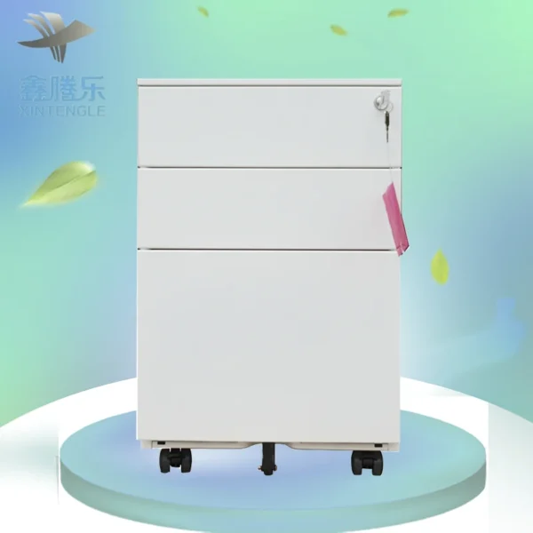 Office Filing Cabinet  Office Drawer Cabinet Movable Three Drawer Office Cabinet With Door - Image 6