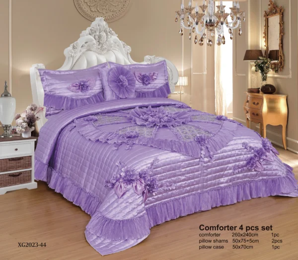 Embroidered Lace 3-Piece Bedding Set Middle East Style Wedding Ensemble - Image 3