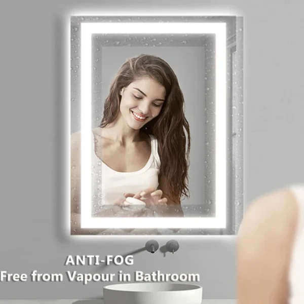 Spray Water Spot LED Mirror Touch Screen Bathroom Wall Decoration Backlit Lighted Beauty Hair Salon Vanity Mirror - Image 4