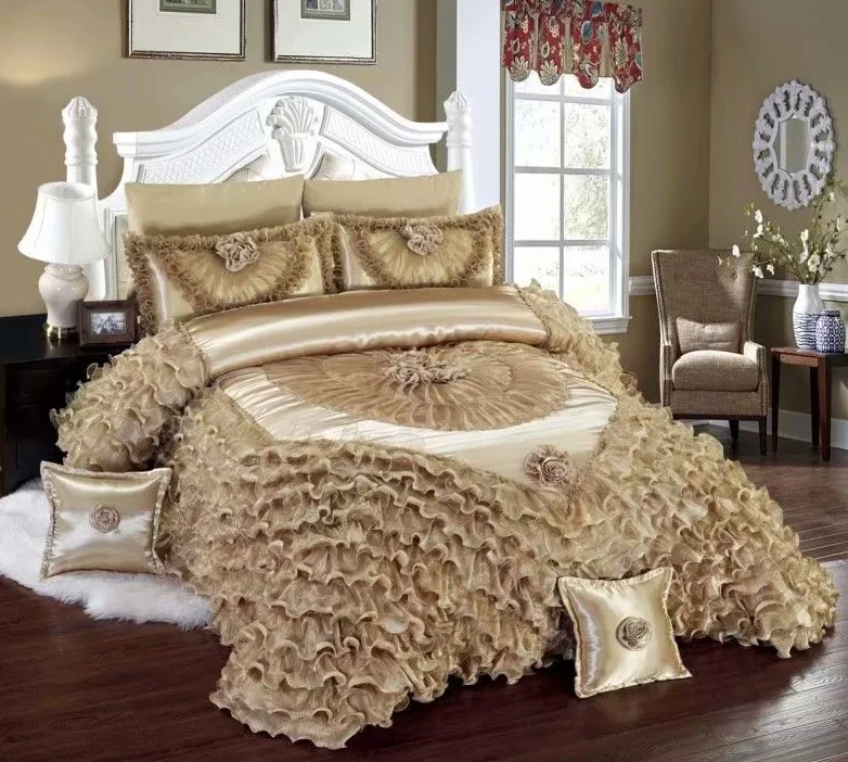 Luxury and romance lace wedding custom princess bedding sets myth series bed sheet - Image 6