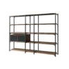 Modern high quality nordic minimalist Italian modern walnut shelf bookshelf - Image 4