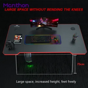 New Modern Custom Portable Adjustable L Shape RGB LED Lights Computer PC Gamer Gaming Table Desk