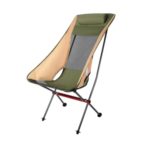 design aluminum alloy ultralight high back reclining outdoor foldable portable lightweight folding beach camping moon chair - Image 5