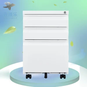 Guangzhou facetory direct sale high quality office 3 box drawers white mobile pedestal file cabinet with wheels