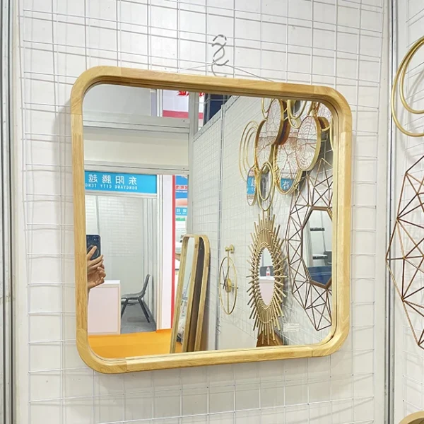 Transform Your Space with Rustic Elegance: Large Solid Rubber Natural Wood Frame Wall Mirror for Modern Farmhouse Bathroom and Living Room Décor