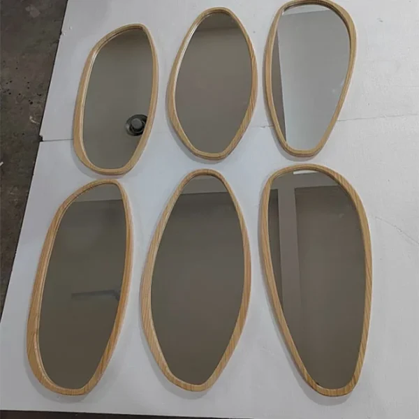 45X90CM S3 New Design Irregular Decorative Wall Mirror Simple Wood Frame Hanging Art Decor Mirror - Image 4