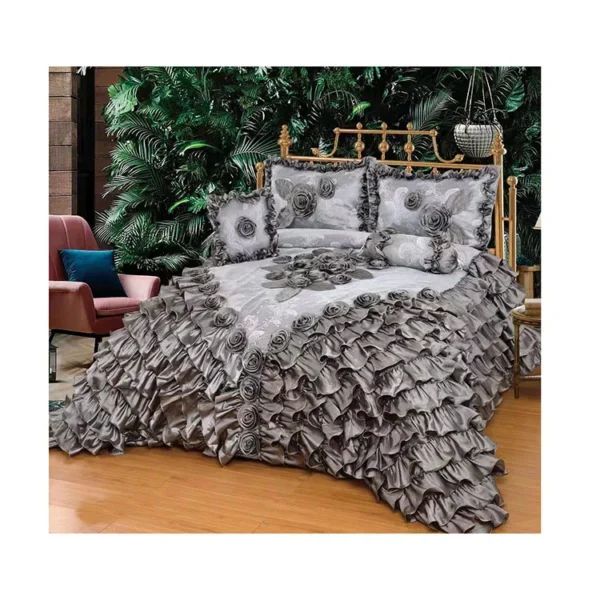 Hot sale Home wedding Embroidery Polyester Blend Lace Set Bedspread bed skirt home textiles >  bedding >  quilts - Image 6
