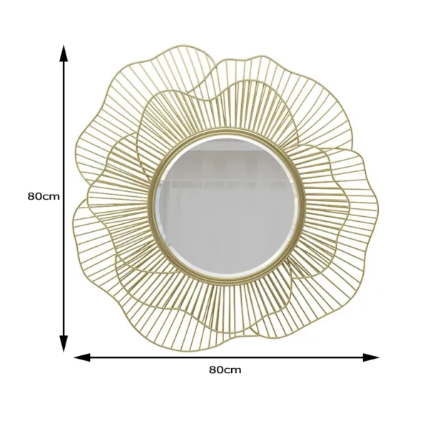 85x75cm big flower Hot Trend Iron Mirror Hanging Decorative Mirror large Wall Mirror Furniture With Eye-catching Design - Image 3