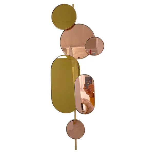 28x85cm Custom Metal Modern Design Wall Hanging Metal Gold Plated Indoor wall decorations for home