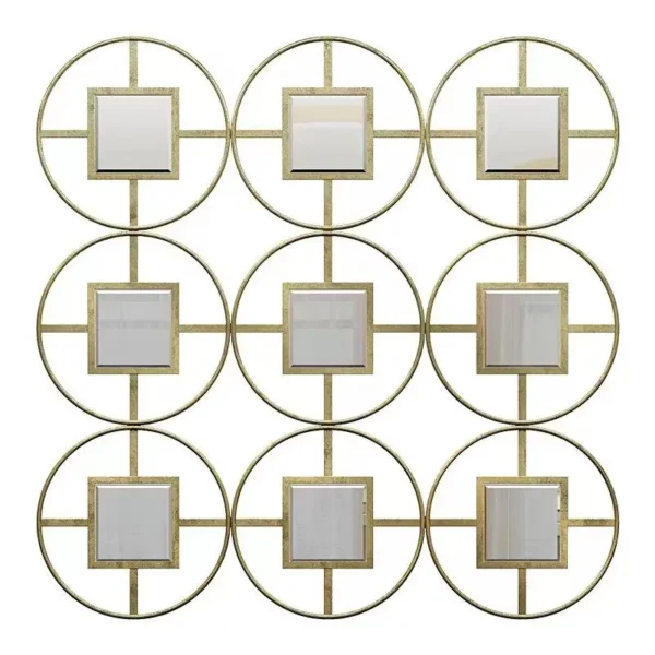 97*97cm Modern light luxury home living room TV background wall decoration mirror corridor creative iron art wall hanging - Image 3
