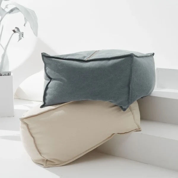 leisure comfortable100% cotton stool pouf modern soft sofa seat bean bag chair covers - Image 6