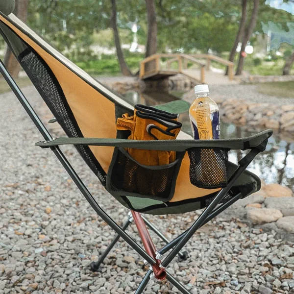 design aluminum alloy ultralight high back reclining outdoor foldable portable lightweight folding beach camping moon chair - Image 3