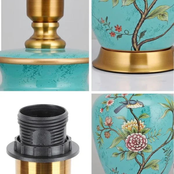 Modern Traditional Vintage Hotel Porcelain Desk Lamp Ceramic Bedside Lamp Porcelain Ceramic Table Lamp For Bedroom Bedside - Image 5