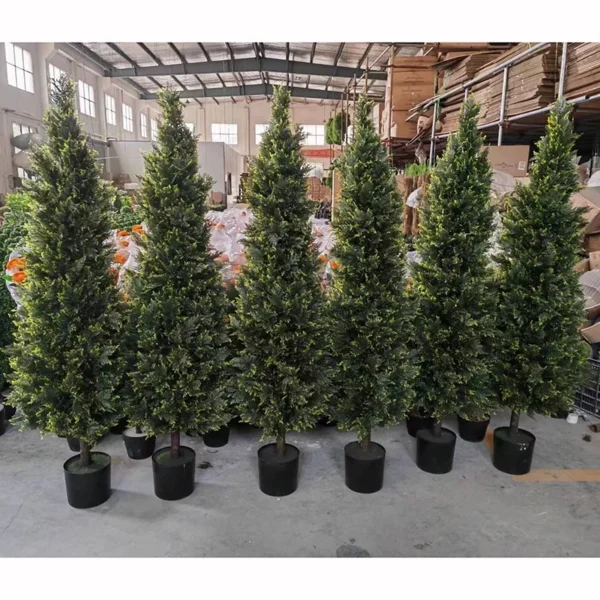 8FT High Quality Artificial Boxwood Spiral Tree Fake Cypress /Pine/ Cedar Tree Topiary Tower Tree Christmas Wholesale - Image 4