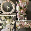 GIGA selling round customize arch flowers 8ft  round arch aluminum wedding backdrop stand event  flower arch maroon and white - Image 5