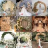 GIGA 2m round white arch backdrop European geometric flower door wedding ceremony column arch backdrop flower - Image 5