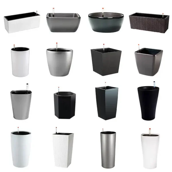 BRICE Gardening Decorative brown self watering flower pots plastic large planter pots outdoor jardineras y macetas for plants