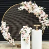GIGA selling round customize arch flowers 8ft  round arch aluminum wedding backdrop stand event  flower arch maroon and white - Image 3