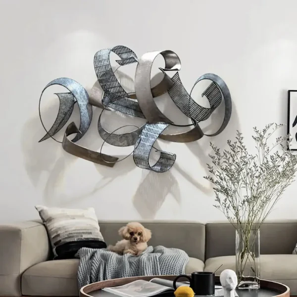 Metal Wall Art Luxury craftsmanship  Irregular Of  Home Decor Stainless Steel Sculpture Ironart clock