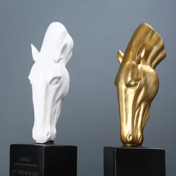 Yield Horse Head Decoration Hotel Hall Artifact Animal Head Porch Resin Crafts Blood Sculpture Display Ornaments - Image 6