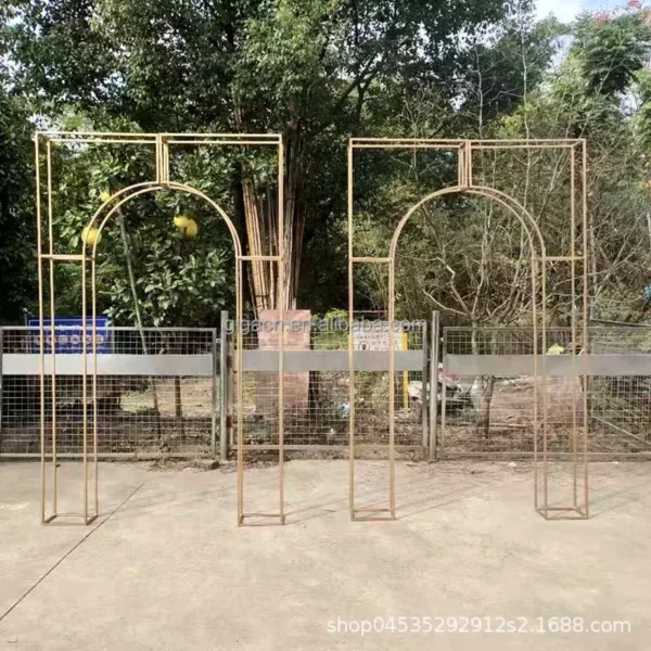 GIGA 2m gold Wedding stage decoration props iron art three-dimensional arch outdoor courtyard flower frame iron - Image 5