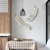 Nordic Decorative Interior House Living Room Bedroom Sofas Background Leaf Iron Metal Frame Display Wall Hanging Decor