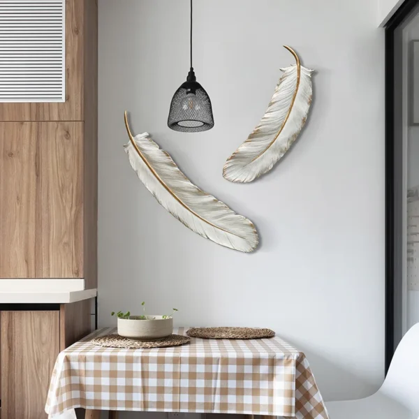 Nordic Decorative Interior House Living Room Bedroom Sofas Background Leaf Iron Metal Frame Display Wall Hanging Decor