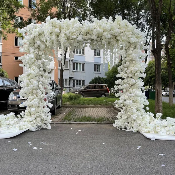 IFG 8feet customized silk rose flowers arch wedding ceremony flower arch - Image 2