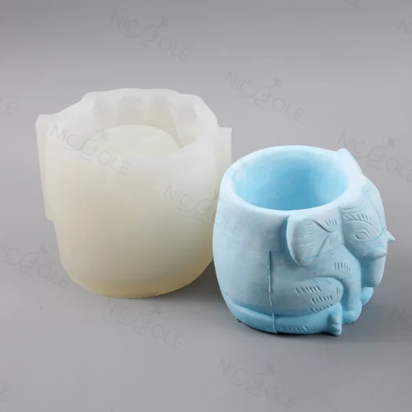 Nicole Home Decoration Resin Concrete Cement Planter Flower Pot Pen Holder Silicone Molds - Image 5