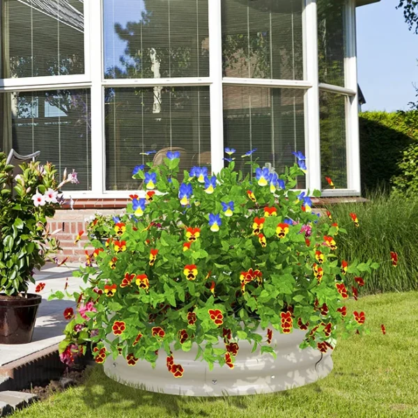 60*60*29cm Round Metal Raised Garden Bed Patio Planter Raised Beds Outdoor Garden Planter Box for Vegetable Flower Herb - Image 2