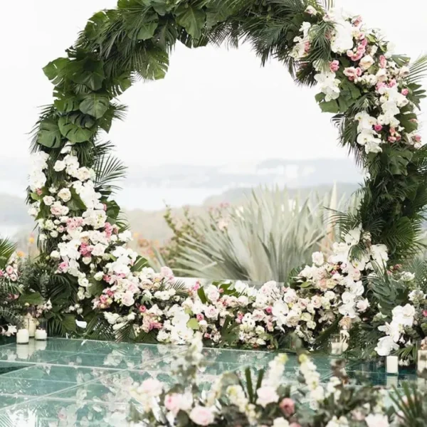 GIGA New wedding ceremony iron arch outdoor wedding decoration pergola European geometric flower door special-shaped truss door - Image 5