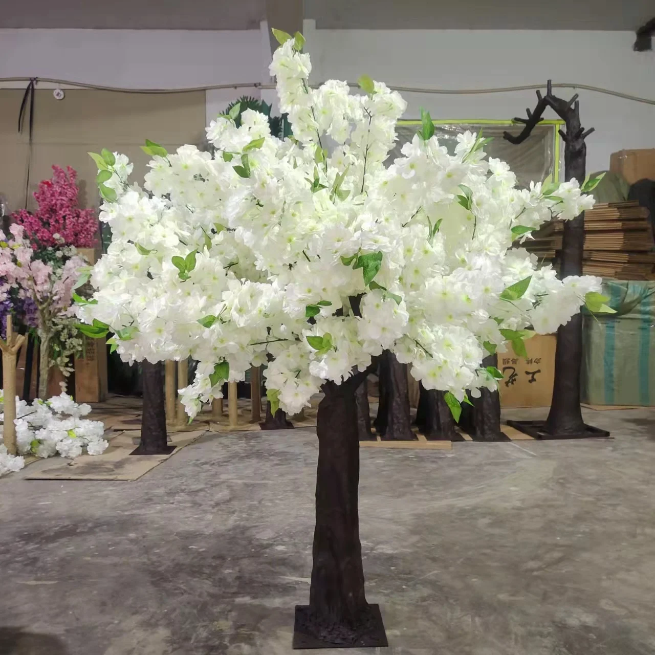 Indoor outdoor Customized Size Small Big Artificial Red White Pink Cherry Blossom Tree For Wedding Decoration - Image 3