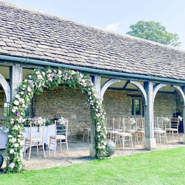 GIGA 2m round white arch backdrop European geometric flower door wedding ceremony column arch backdrop flower - Image 4