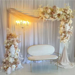 GIGA outdoor wedding arch backdrop metal golden flower frame arch stand metal arched doors