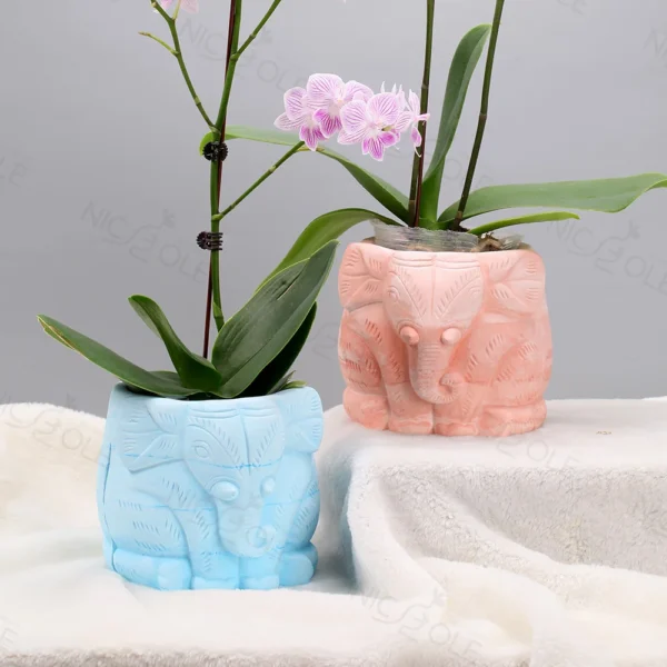 Nicole Home Decoration Resin Concrete Cement Planter Flower Pot Pen Holder Silicone Molds - Image 6