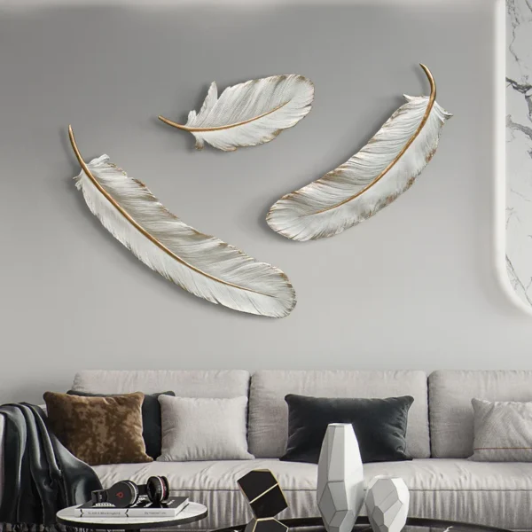 Nordic Decorative Interior House Living Room Bedroom Sofas Background Leaf Iron Metal Frame Display Wall Hanging Decor - Image 6