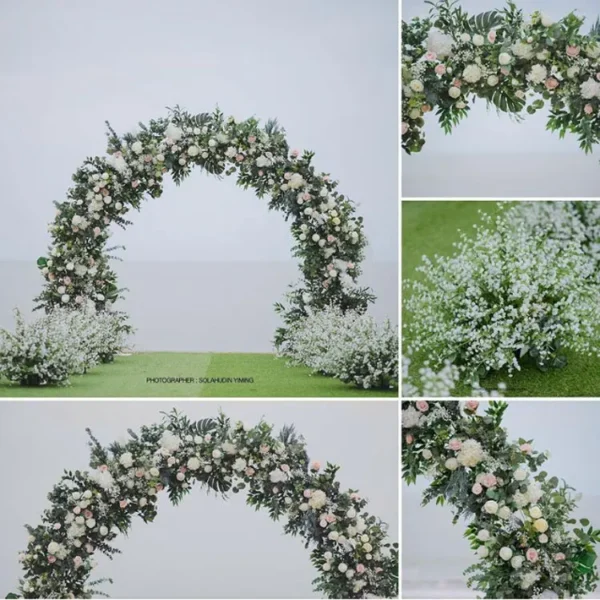 GIGA 2m round white arch backdrop European geometric flower door wedding ceremony column arch backdrop flower - Image 2